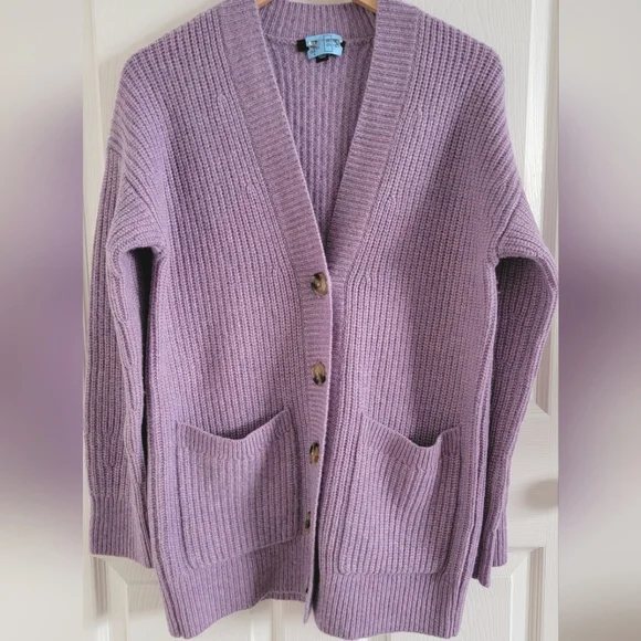 Cashmere Plaited Raglan Cardigan, Size XS - Picture 4 of 14